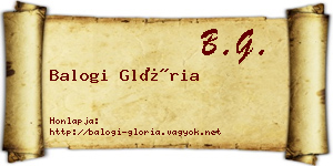 Balogi Glória névjegykártya